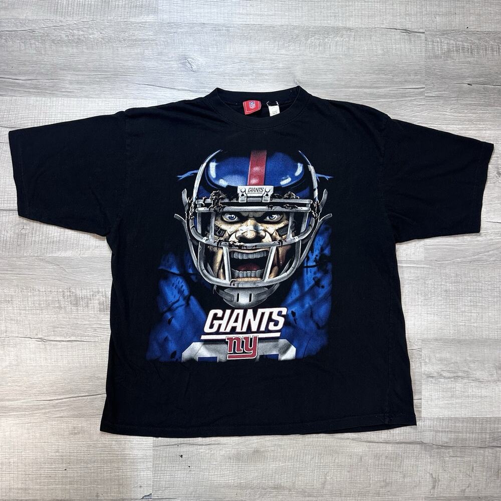 Vintage Y2K NFL New York Giants Graphic Print Short Sleeve T-Shirt Size 2XL